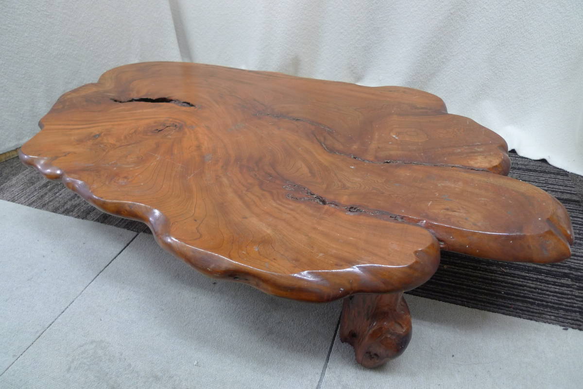 欅 一枚板 杢 座卓 座敷机 古民家 和家具 ローテーブルの買取をしま