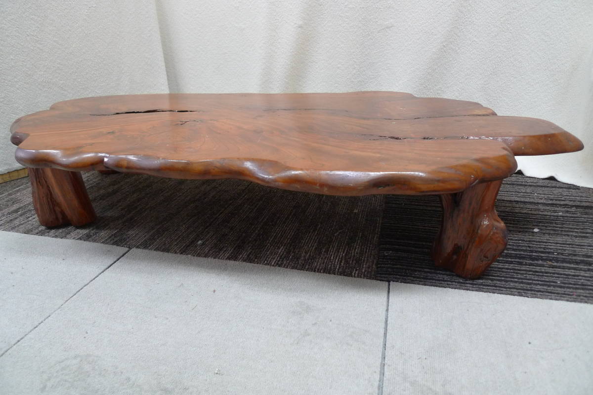 欅 一枚板 杢 座卓 座敷机 古民家 和家具 ローテーブルの買取をしま
